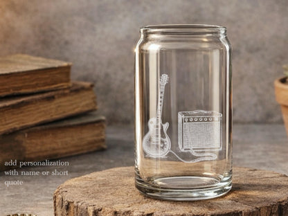 Guitar Barware Glassware | Electric Guitar Engraved Glass, Les Paul Style Gift
