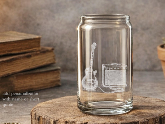 Guitar Barware Glassware | Electric Guitar Engraved Glass, Les Paul Style Gift