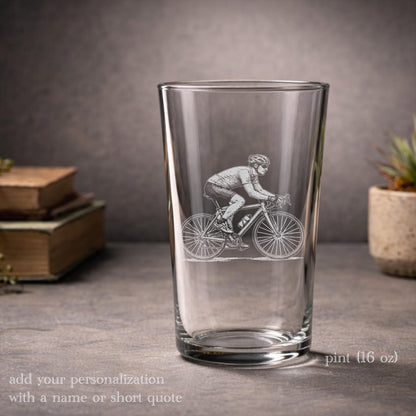 Road Bike Cycling Glassware | Personalized Bike Rider Gift