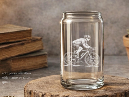 Road Bike Cycling Glassware | Personalized Bike Rider Gift