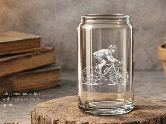 Road Bike Cycling Glassware | Personalized Bike Rider Gift
