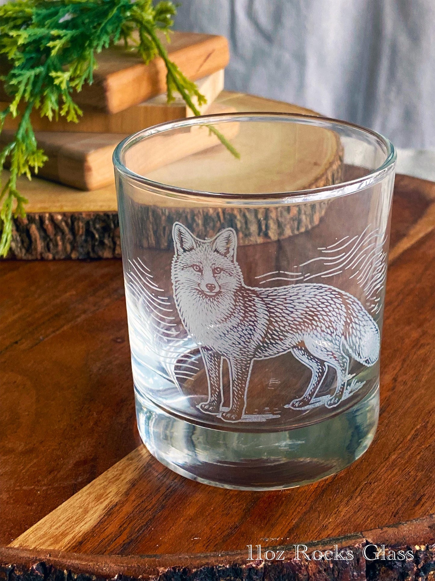 Fox Glass  | Woodland Fox Engraved Glass - Personalized Forest Themed Gift - Drinkware Glasses for Nature & Outdoor Enthusiasts
