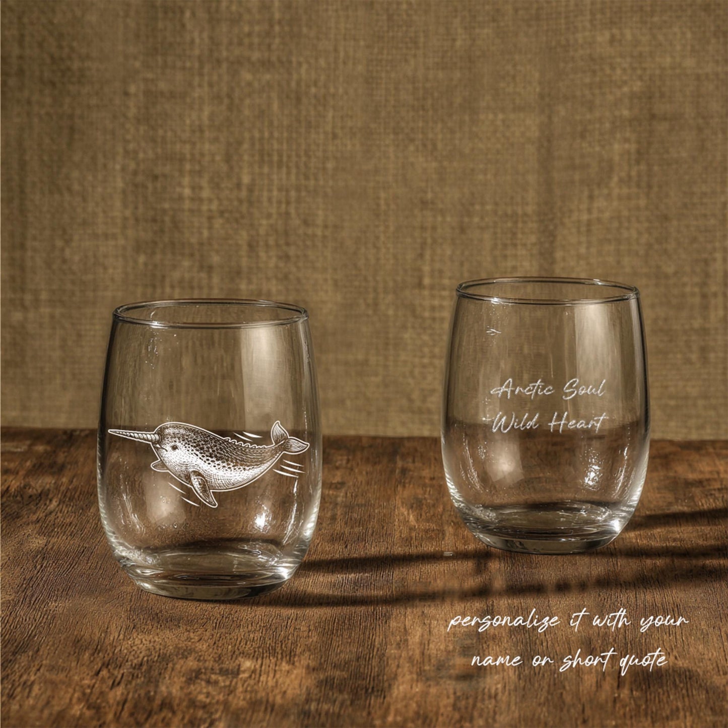 Arctic Polar Bear Glass | Personalized Wildlife Gift, Engraved Drinkware for Nature Lover Alaska Memory