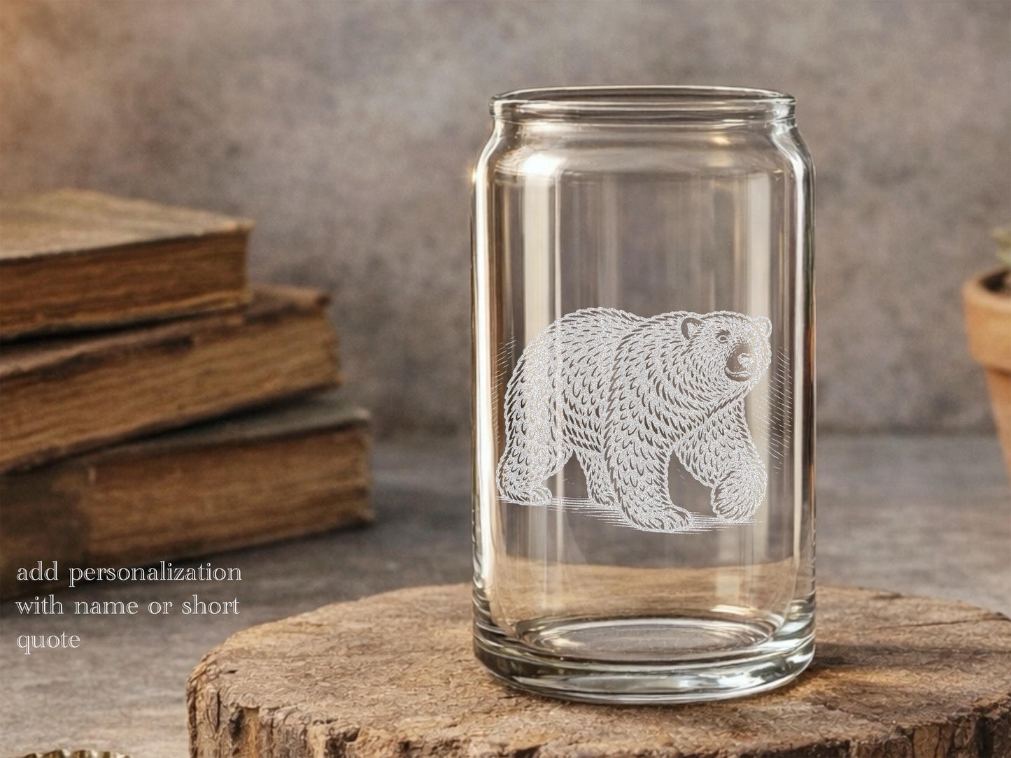 Arctic Polar Bear Glass | Personalized Wildlife Gift, Engraved Drinkware for Nature Lover Alaska Memory