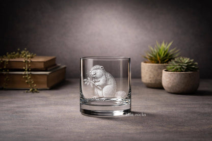 Woodland Beaver Glass Barware