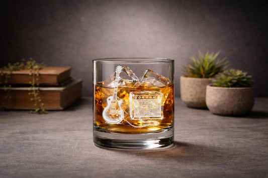 Guitar Barware Glassware | Electric Guitar Engraved Glass, Les Paul Style Gift
