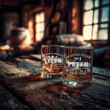 Groomsmen Gift Glasses | Personalized Best-Man Gift, Engraved Whiskey, Custom Wedding Party Gift, Rocks Glass with Name