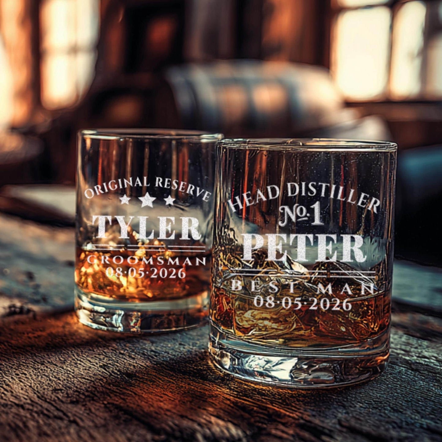 Groomsmen Gift Glasses | Personalized Best-Man Gift, Engraved Whiskey, Custom Wedding Party Gift, Rocks Glass with Name