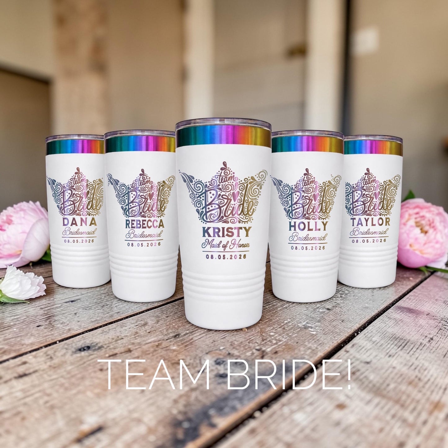 Bridesmaid Gifts Personalized Tumbler | Girls Trip Keepsake, Maid of Honor, Mother of Bride, Flower Girl Proposal