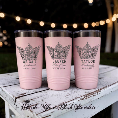 Bridesmaid Gifts Personalized Tumbler | Girls Trip Keepsake, Maid of Honor, Mother of Bride, Flower Girl Proposal