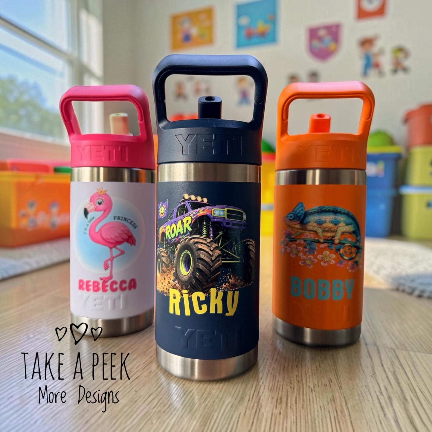 Personalized Kids Water Bottle with Name | Full Color Printed 12 oz Insulated Child Bottle with Straw Lid | Custom Back to School Tumbler