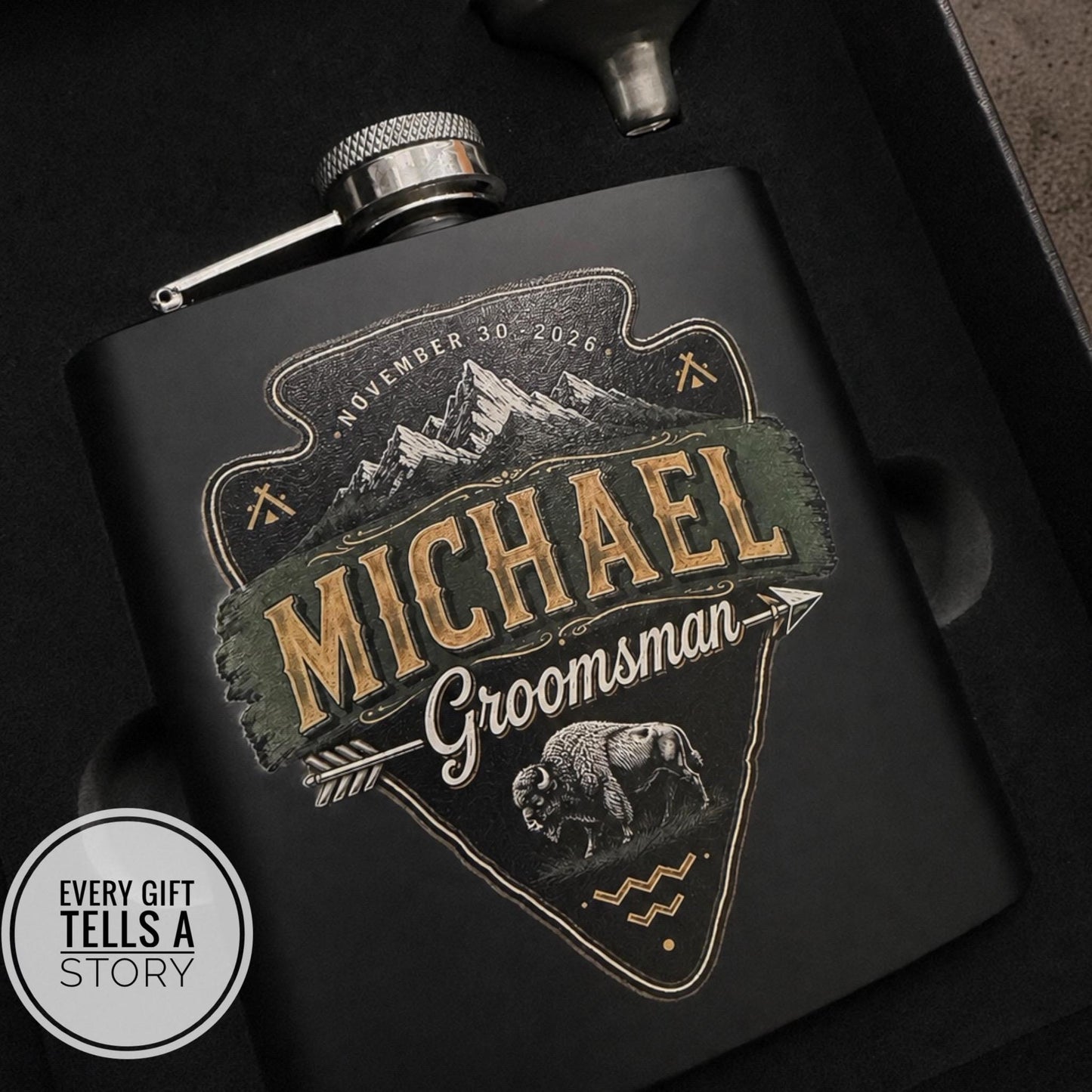 Unique Personalized Groomsman Flask Gift | Best Man, Father of Bride, Bachelor Party Keepsake