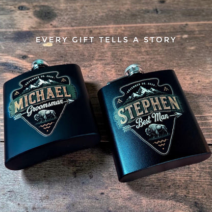 Unique Personalized Groomsman Flask Gift | Best Man, Father of Bride, Bachelor Party Keepsake