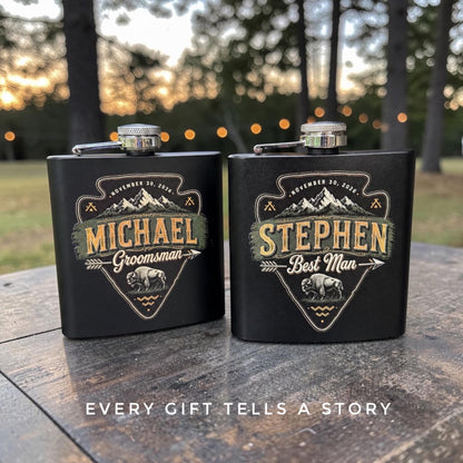 Unique Personalized Groomsman Flask Gift | Best Man, Father of Bride, Bachelor Party Keepsake