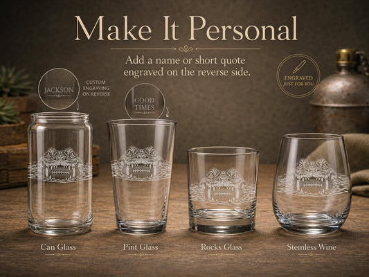 Alligator Drinkware | Personalized Gator Engraved Wine, Whiskey, Beer, Tea Drinkware Gift,  Southern Swamp Wildlife Theme
