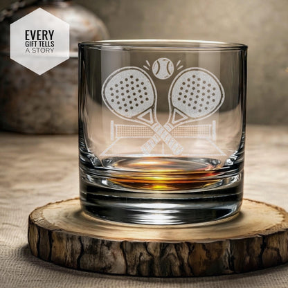Padel Glasses | Custom Racket Sport Gift, Engraved Whiskey Wine Beer Tea Drinkware for Coaches, Prizes and Padel Lovers