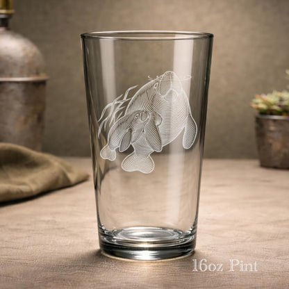 Manatee Drinkware | Personalized Marine Life Florida Springs Engraved Gift, Whiskey Wine Beer Tea Drinkware for Ocean Lovers