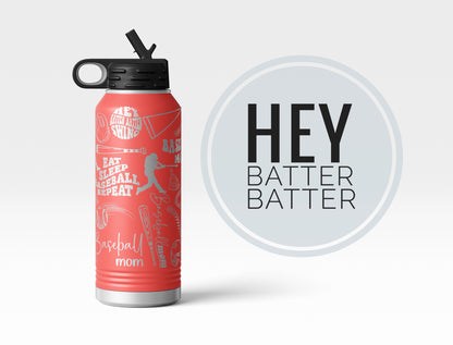 Baseball Mom 40oz Water Bottle