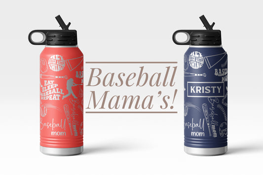Baseball Mom 40oz Water Bottle