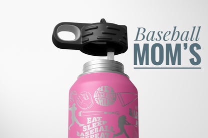 Baseball Mom 40oz Water Bottle