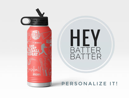 Baseball Mom 40oz Water Bottle