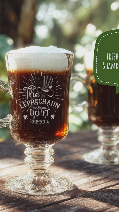 Personalized Irish Coffee Mug | Custom Engraved Glass
