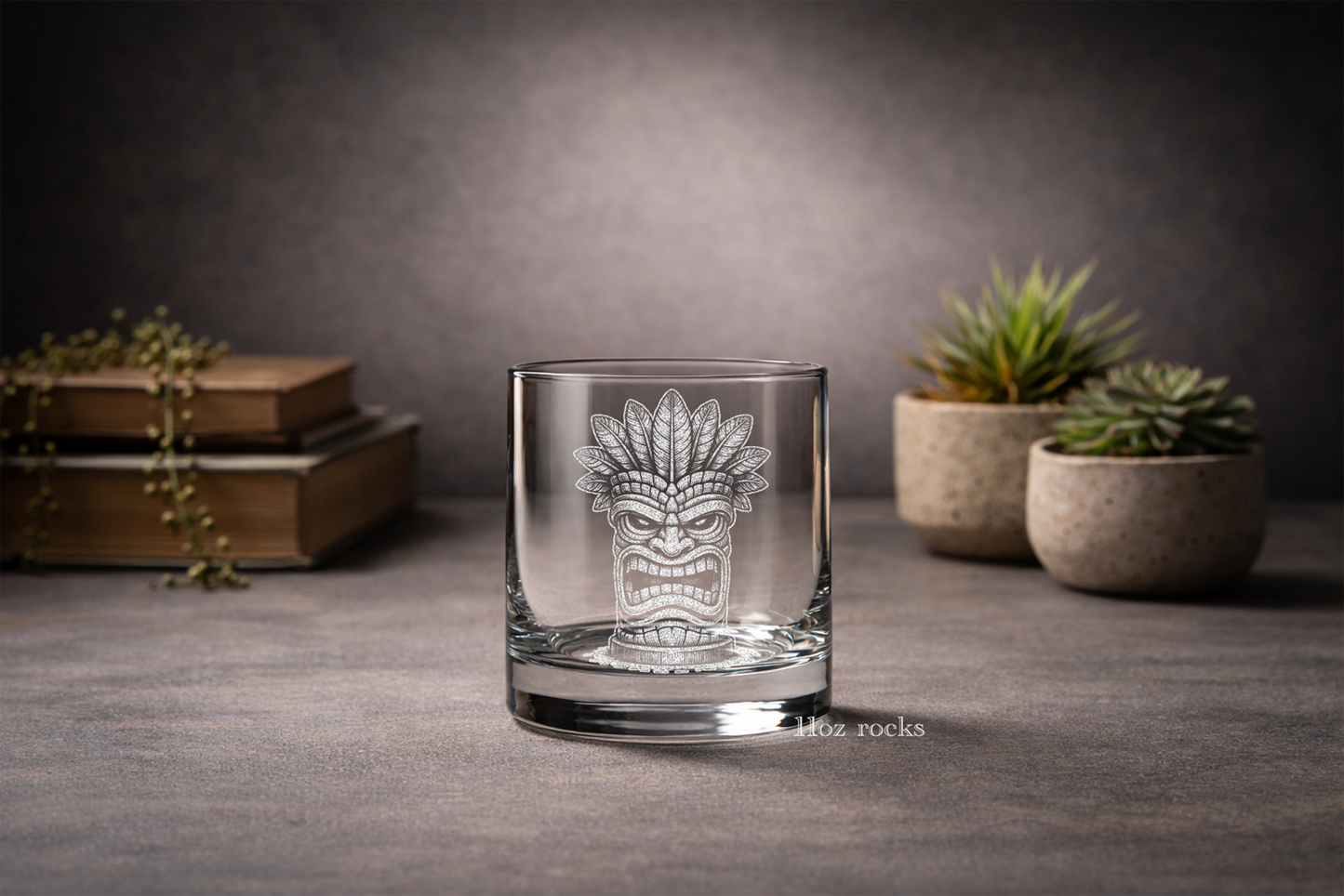 Tiki Dude Glasses | Hawaiian Tropical Bar Decor - Personalized Tiki Mask Drinkware - Beach Lover Gift
