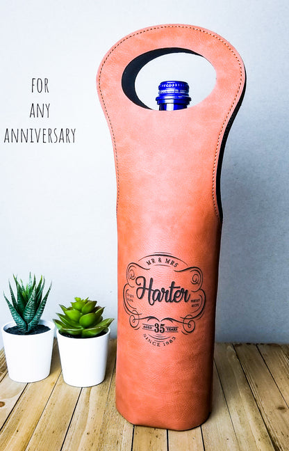 Vegan Leather Wine Tote