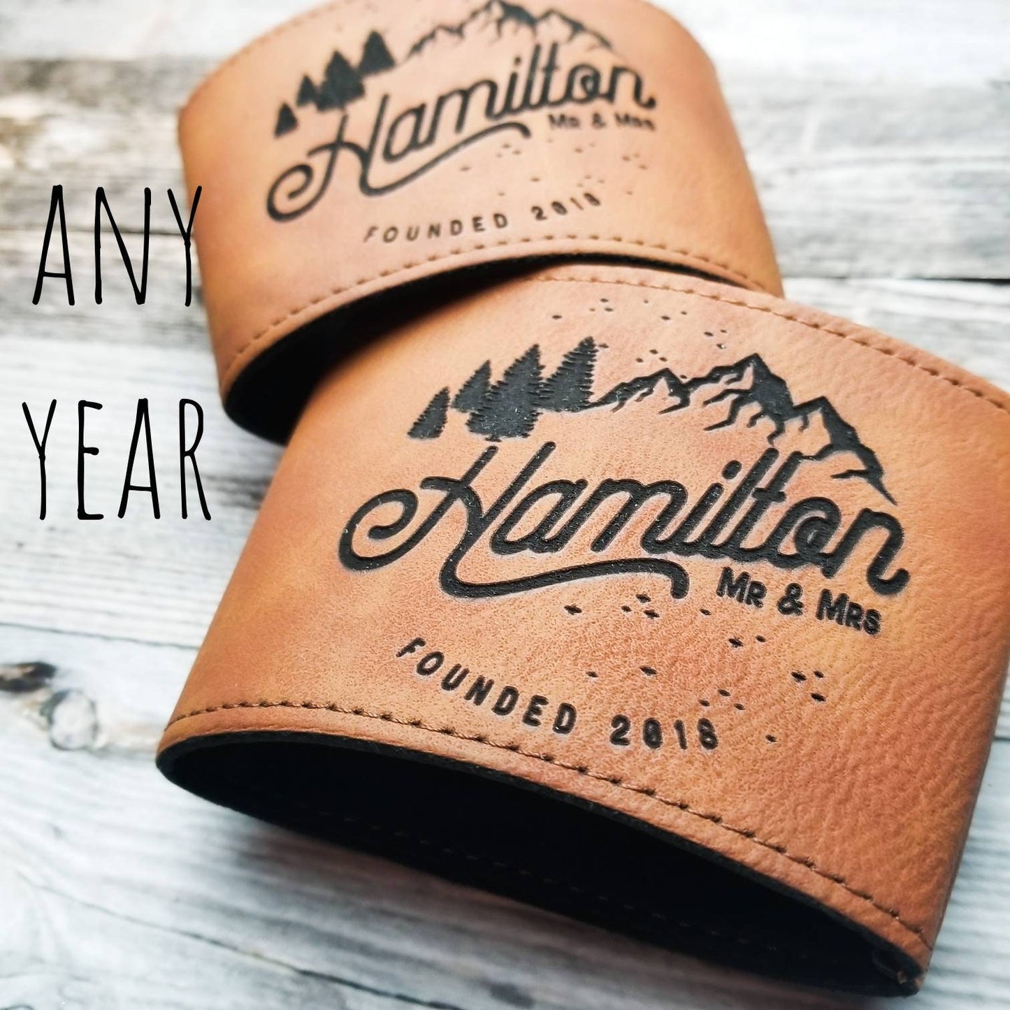 Perfect 3rd Anniversary Gift, Personalized Drink Sleeves, Customize for Any Anniversary Gift