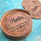 35th Anniversary Gift, Vegan Leather Coaster Set Personalized