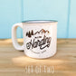 Wedding Gift Lodge Mugs, Ceramic Couples Camp Mugs, Anniversary Gift Lodge Mug Set, Personalized Wedding Gift