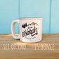 Wedding Gift Lodge Mugs, Ceramic Couples Camp Mugs, Anniversary Gift Lodge Mug Set, Personalized Wedding Gift