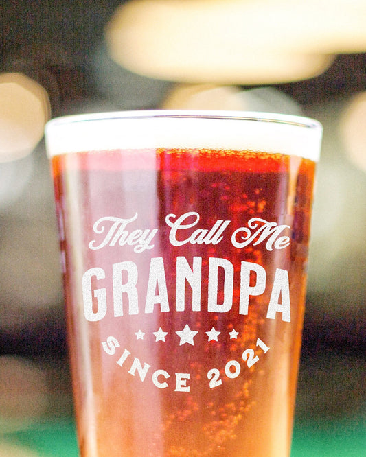 Pregnancy Announcement Grandpa, Pregnancy Reveal To Grandparent Pint Glass, Gift for Grandpa, New Grandparent Gift,