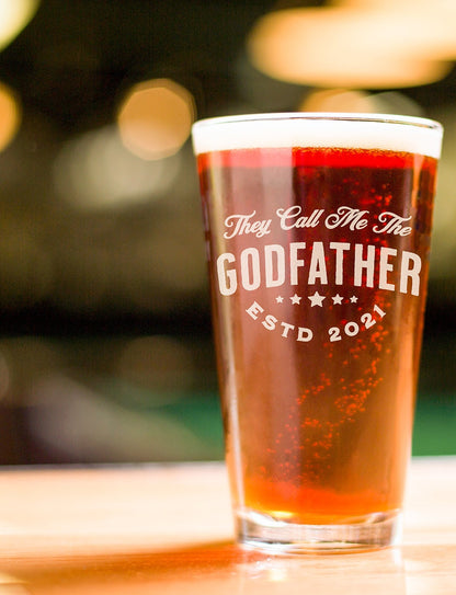Godfather Gift, Godfather Pint Glass, Godfather Proposal, Baby Baptism Gift, Godfather Birthday