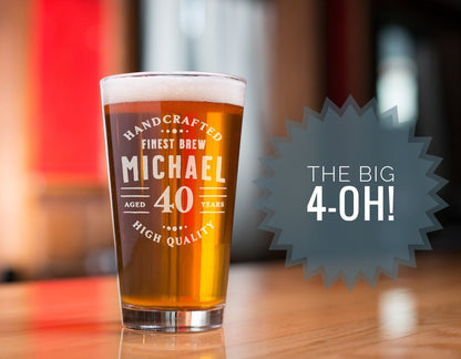 40th Birthday, 40 Years Old, 40th Birthday Pint Glass, Birthday Gift for Him, 1983 Birthday Gift, Personalized Birthday Gift