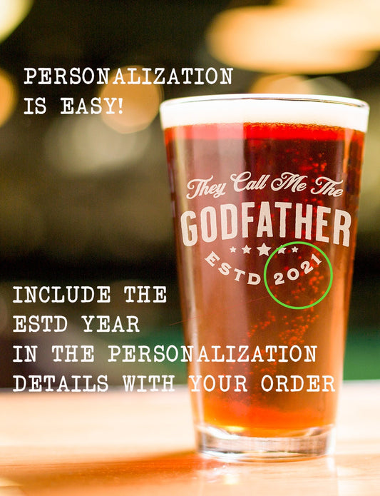 Godfather Gift, Godfather Pint Glass, Godfather Proposal, Baby Baptism Gift, Godfather Birthday