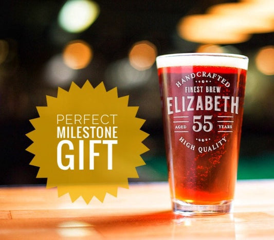 55th Birthday, 55 Years Old, 55th Birthday Pint Glass, Birthday Gift for Him, 1966 Birthday Gift, Personalized Birthday Gift