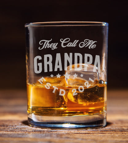 Grandpa Gift Fathers Day Gift for Grandpa, Pregnancy Announcement Rocks Glass, Pregnancy Reveal To Grandpa, Gift for Grandpa