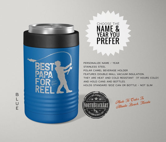 Father's Day Gift, Papa Gift, Gift for fisherman , Fishing Dad, Personalized Beverage Holder, Gift For Dad, Gifts For Men
