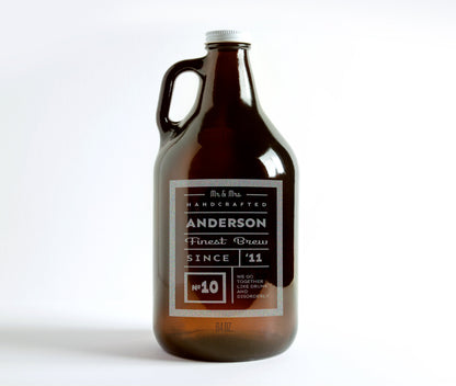 Couples Anniversary Gift, Mr Mrs Growler, Anniversary Growler,