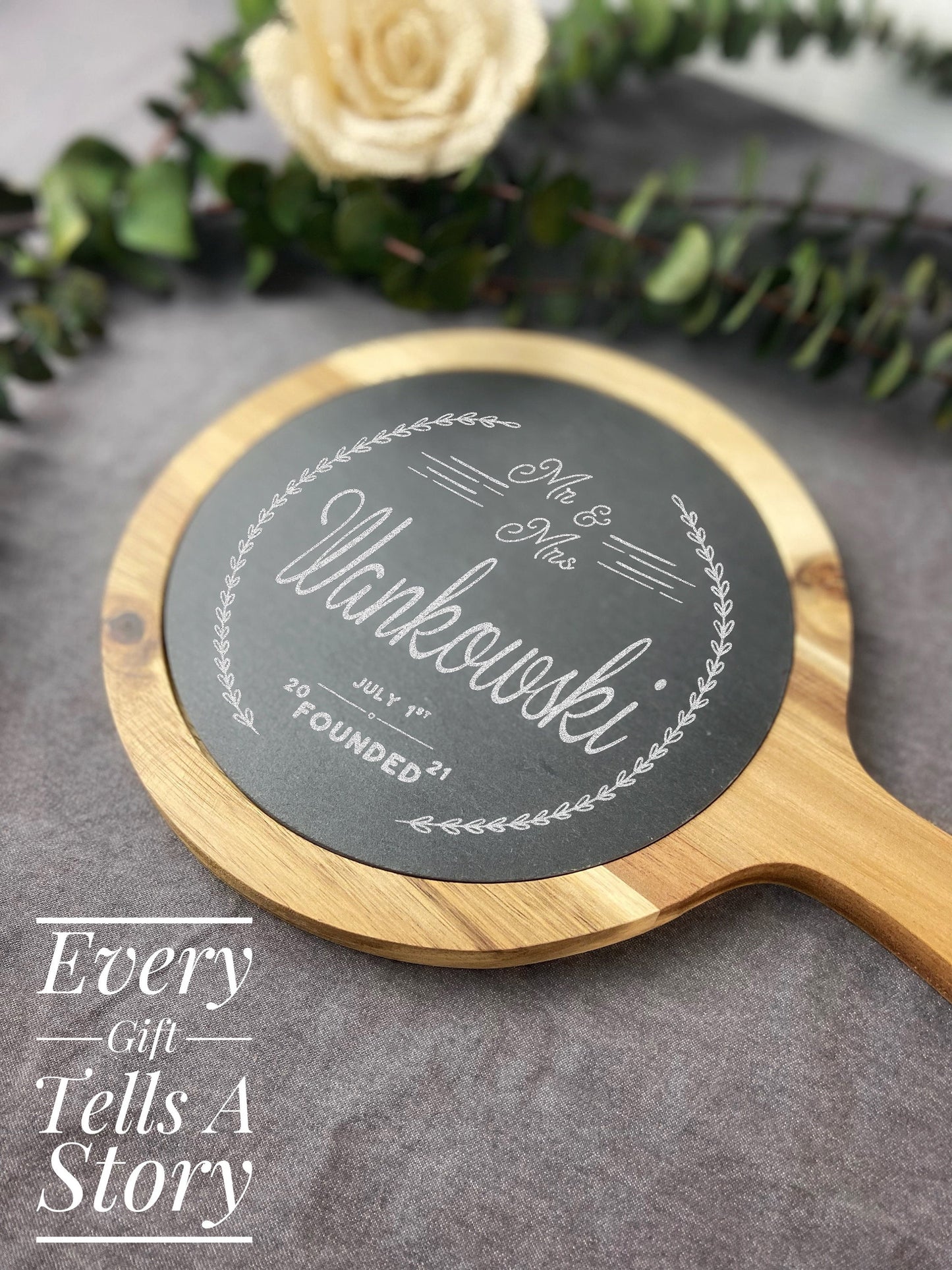 Personalized Cheese Board, Charcuterie Board, Slate Cheese Gift, House Warming Gift, Anniversary, Wedding Gift for Couple