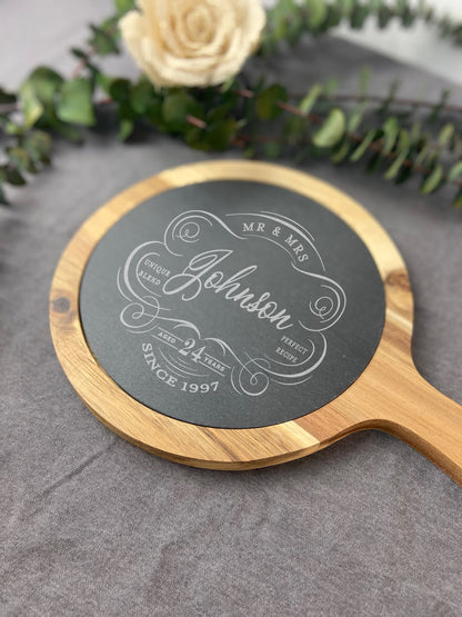 Awesome Stone Anniversary Gift, Slate Cheese Gift, Vow Renewal Gift, 24th Anniversary, 5th Anniversary