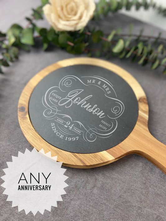 Awesome Stone Anniversary Gift, Slate Cheese Gift, Vow Renewal Gift, 24th Anniversary, 5th Anniversary