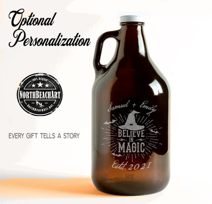 Halloween Wedding Couples Gift, Mr Mrs Halloween Gift, Personalized Halloween Growler