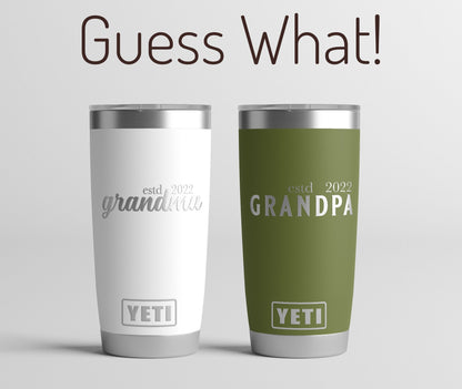 Pregnancy Announcement Tumbler, New Grandparents Gift, Grandparent Baby Announcement, Grandparent Gift