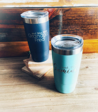 Pregnancy Announcement Tumbler, New Grandparents Gift, Grandparent Baby Announcement, Grandparent Gift