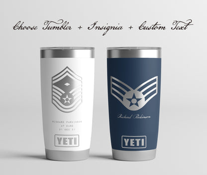 Military Retirement Gift, Airforce Retirement Gift, Veteran Gift, Airforce Promotion Gift, Personalized Airforce Insignia Tumbler