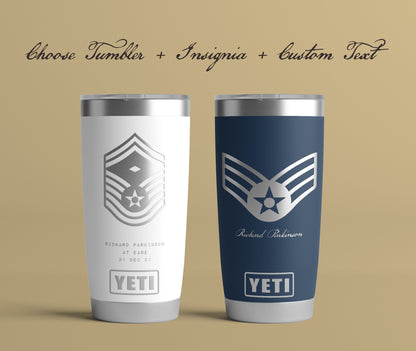 Military Retirement Gift, Airforce Retirement Gift, Veteran Gift, Airforce Promotion Gift, Personalized Airforce Insignia Tumbler