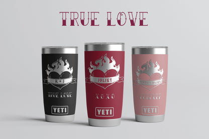 Personalized Valentine Love Tumbler, Anniversary Day Gift for Him Her, Personalized Yeti or Polar Tumbler, Boho Valentine