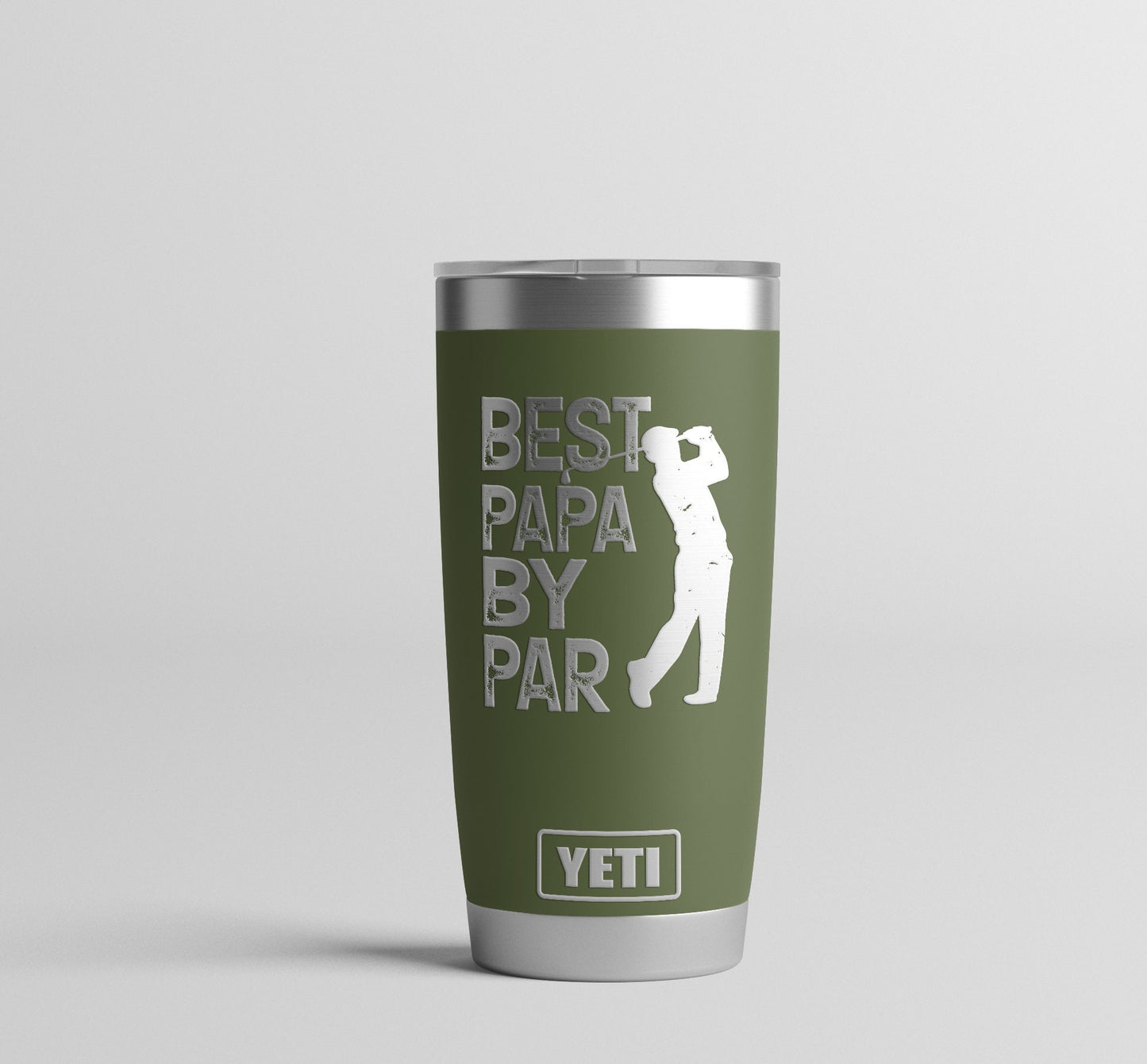 Personalized Custom Engraved YETI® or Polar Camel 20oz Tumbler BEST Papa By Par, Grandpa Uncle Godfather Father Papa Daddy Golfer Gift